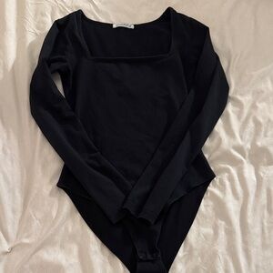 Chic Black Long Sleeve Bodysuit